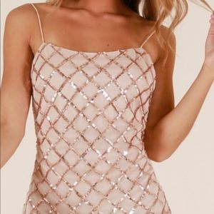 rose gold sequin dress